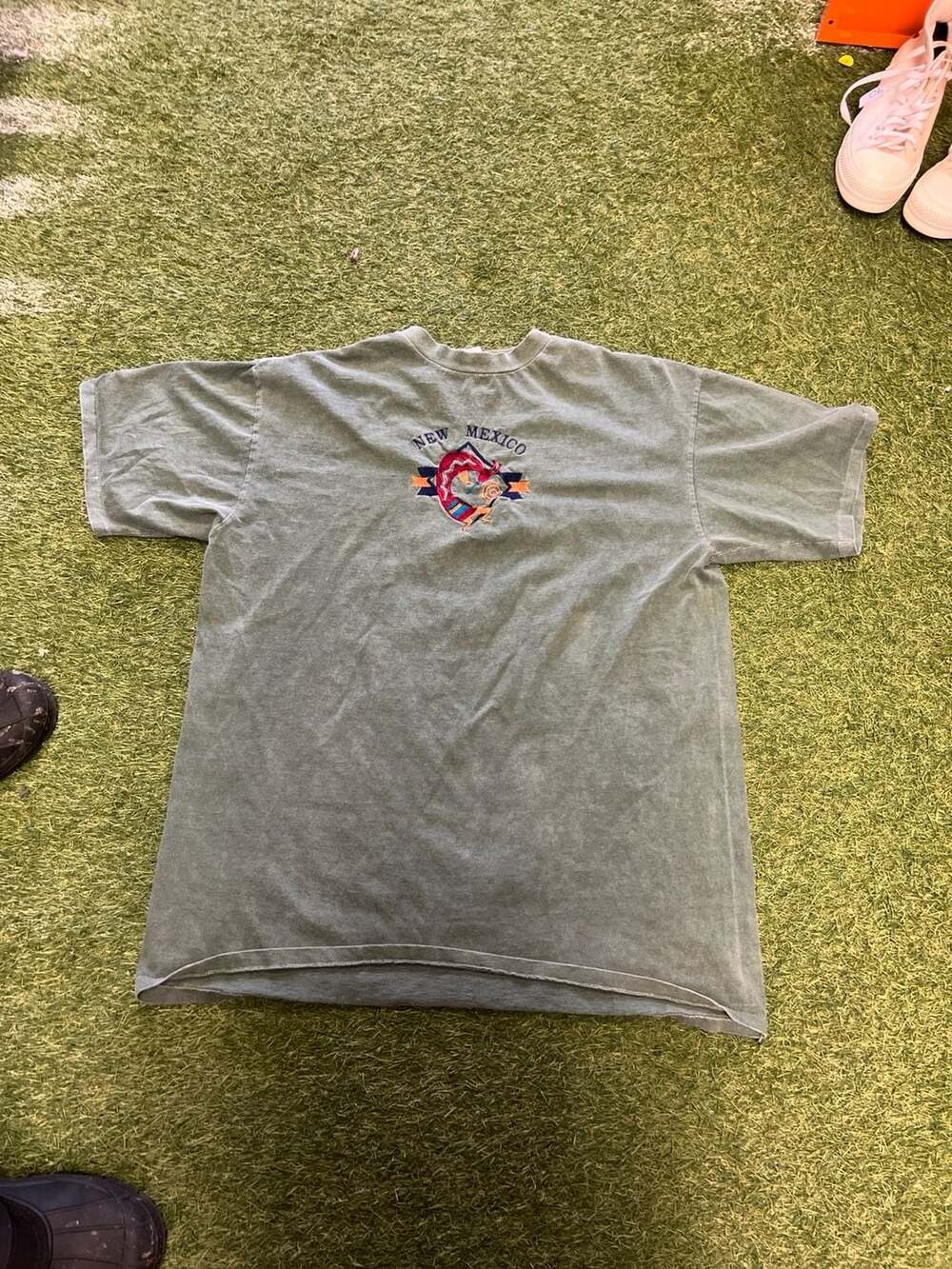 Vintage 90s PSI New Mexico Embroidered Kokopelli Sun Faded T-Shirt XL